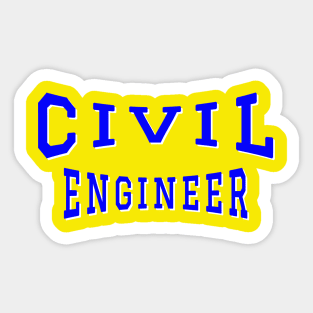 Civil Engineer in Blue Color Text Sticker